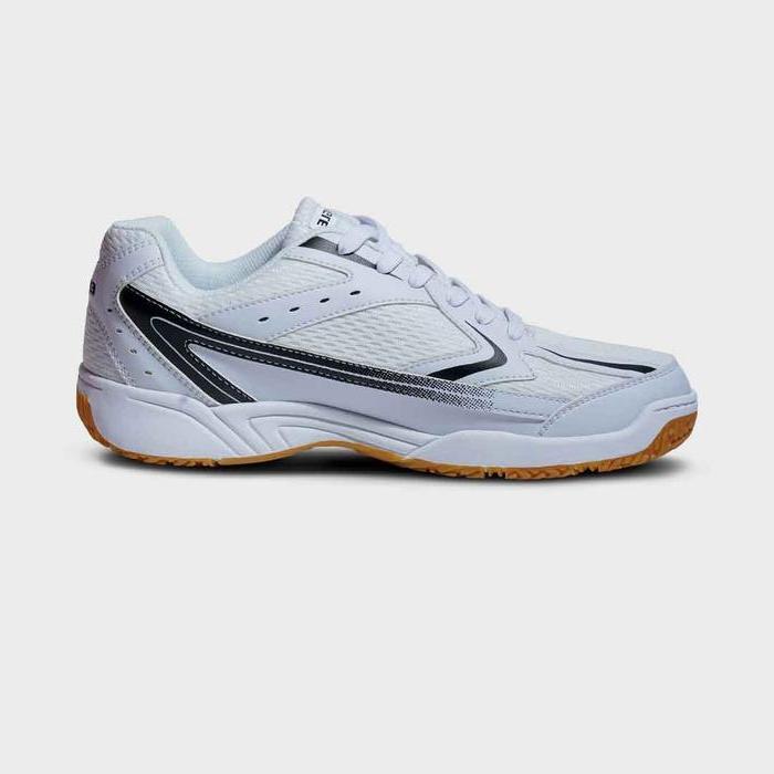 Sepatu Badminton Pria  Sepatu Indoor Eagle Groover HItam Putih BM377