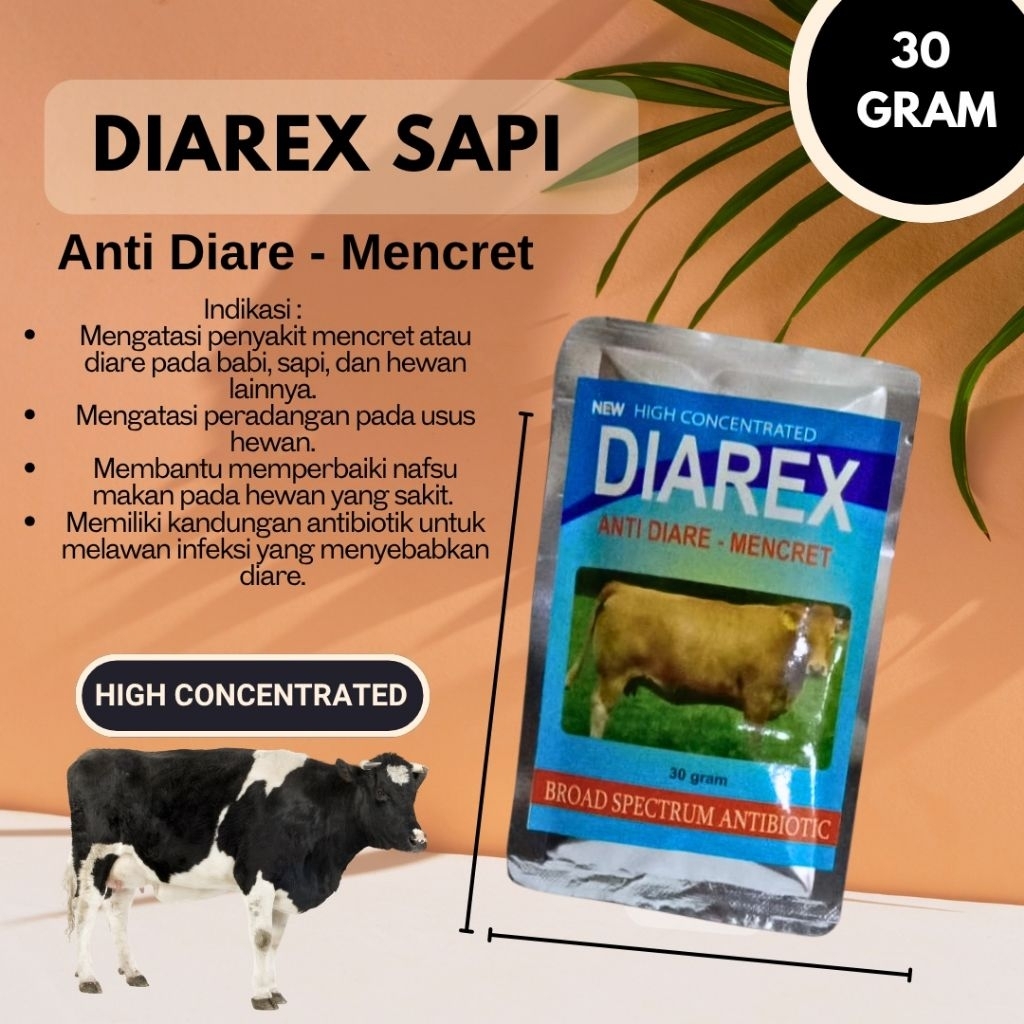 Diarex Sapi 30gram, Anti Diare Mencret Pada Sapi