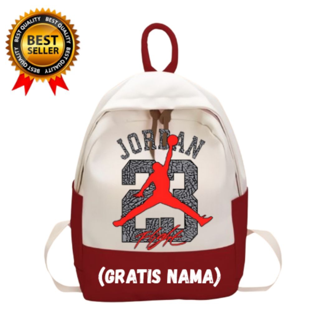 Tas Backpak ransel anak sekolah TK-SD motif JORDAN(free nama)