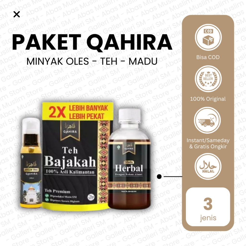 Paket Qahira Bajakah Minyak Oles Teh Madu Herbal Untuk Benjolan Getah Bening BPOM Halal Original