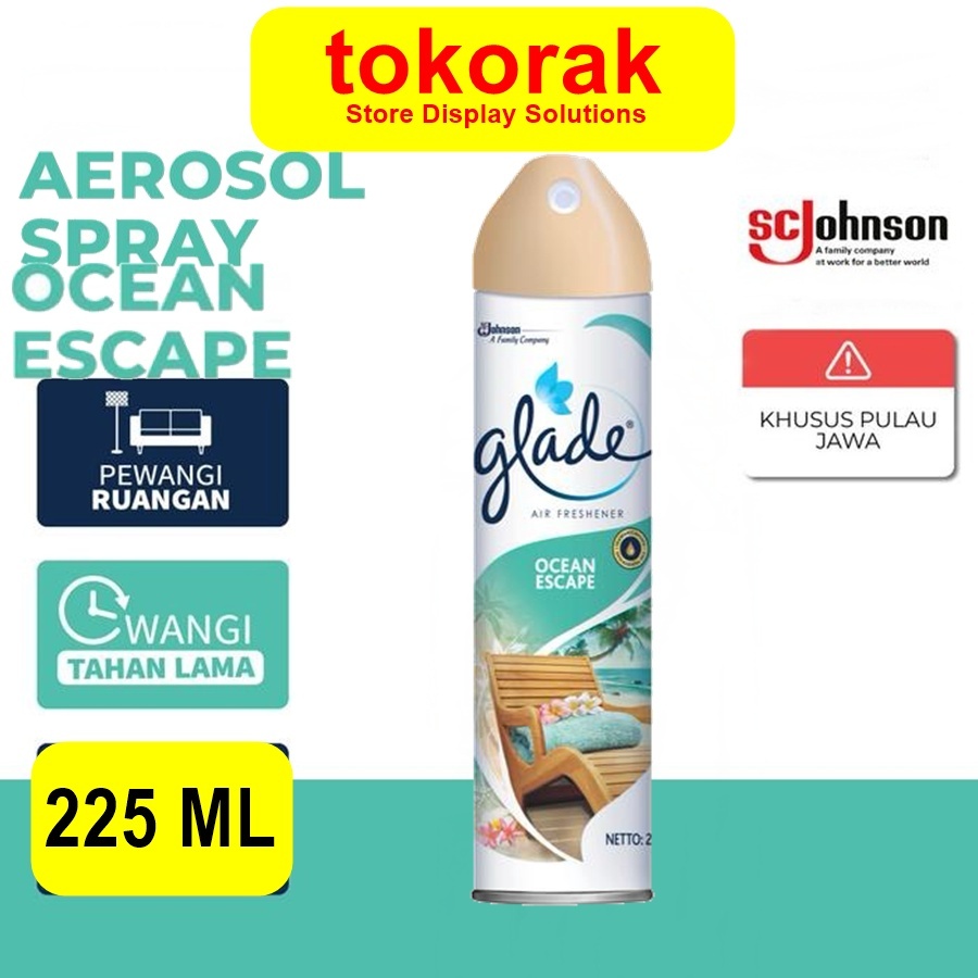 GLADE AEROSOL OCEAN ESCAPE 225ML SPRAY GLADE PENGHARUM RUANGAN SEMPROT 225 ML