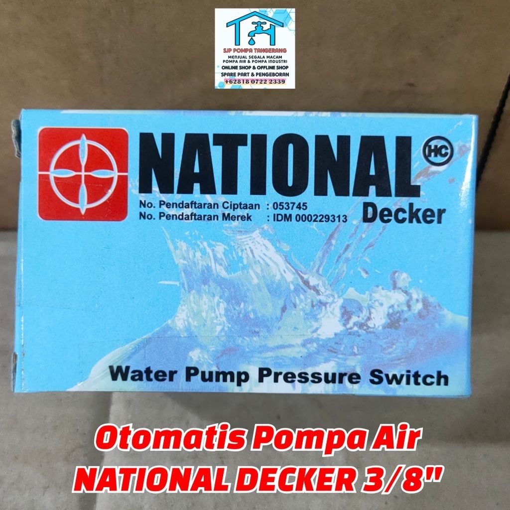 OTOMATIS POMPA AIR NATIONAL DECKER MODEL GP-125JB LOBANG DRAT 3/8 INCH / PRESSURE SWITCH POMPA AIR L