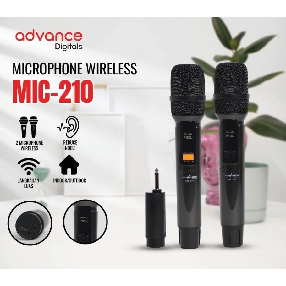 Advance MIC-210 Double Mic Wireless Recharger Bisa digunakan untuk Souncard/Speaker