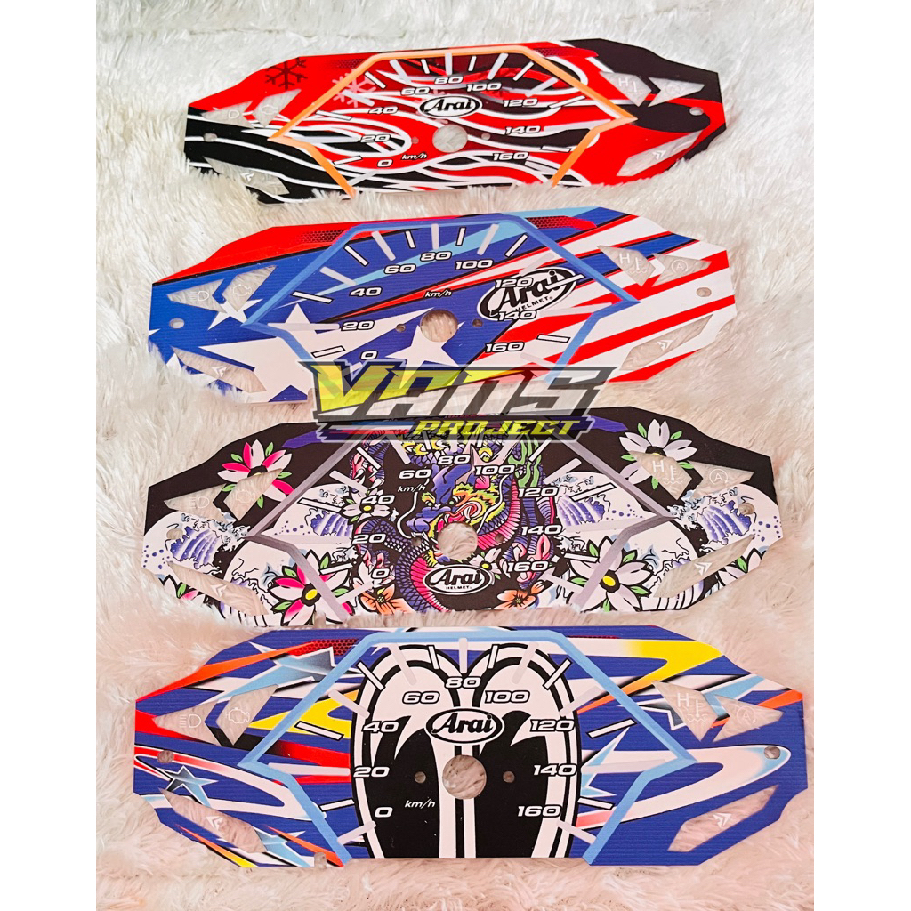 Papan Speedometer Indiglow honda Vario led old 125 150 2015 sampai 2017 Speedo Modifikasi Motif Cust
