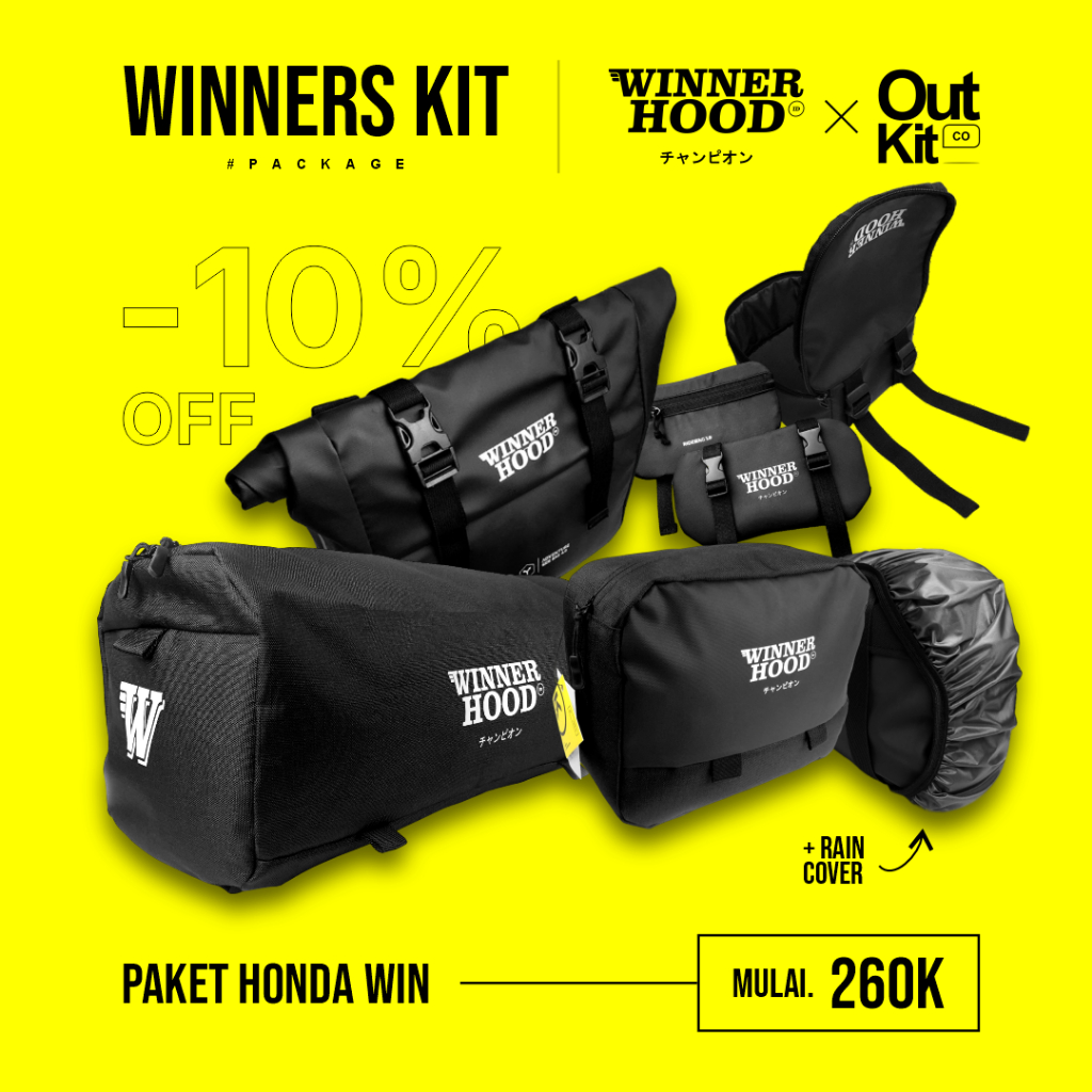 WINNERS KIT - Paket Motor Honda WIN 100 ( Tas Stang, Sidebag, Touring, Raincover )