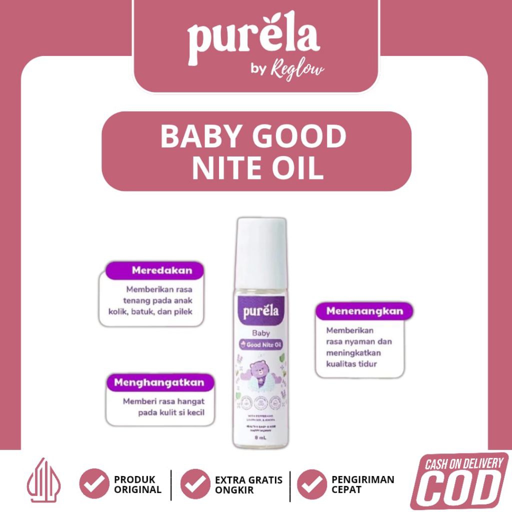 PURELA BABY GOOD NITE OIL /minyak pijat bayi/ minyak aromaterapi bikin tidur  lebih pulas