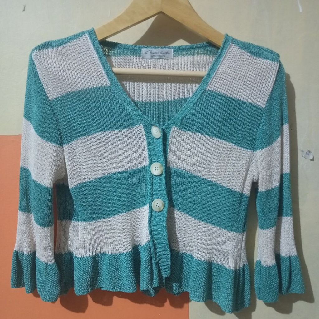 Outer rajut kancing tiga