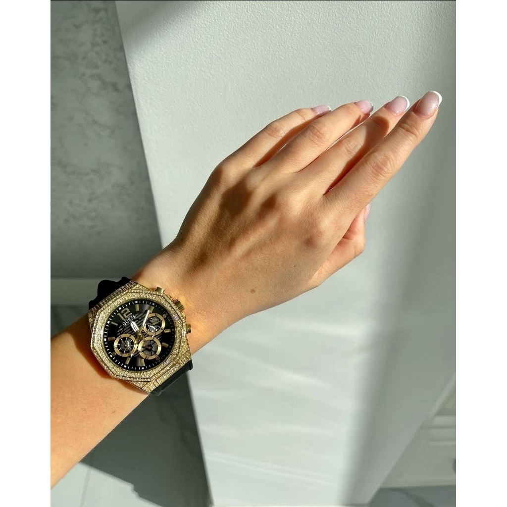 Jam tangan Guess Men pria Chronoaktif Diamond 44mm original