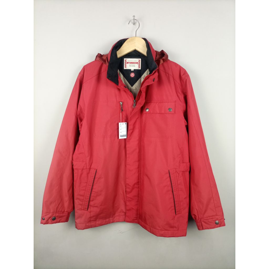 Jaket McGregor Sportwear Windstopper Hidden Hodie_Merah_Size L