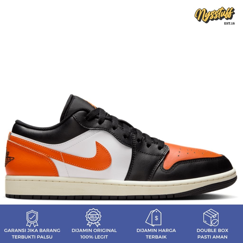 Nike Air Jordan 1 Low Black Starfish White ORIGINAL