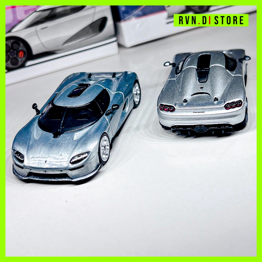 TER-MURRAH Tarmac 1:64 Silver Koenigsegg CC850 Super Racing Sports Diecast Metal Model Car Box
