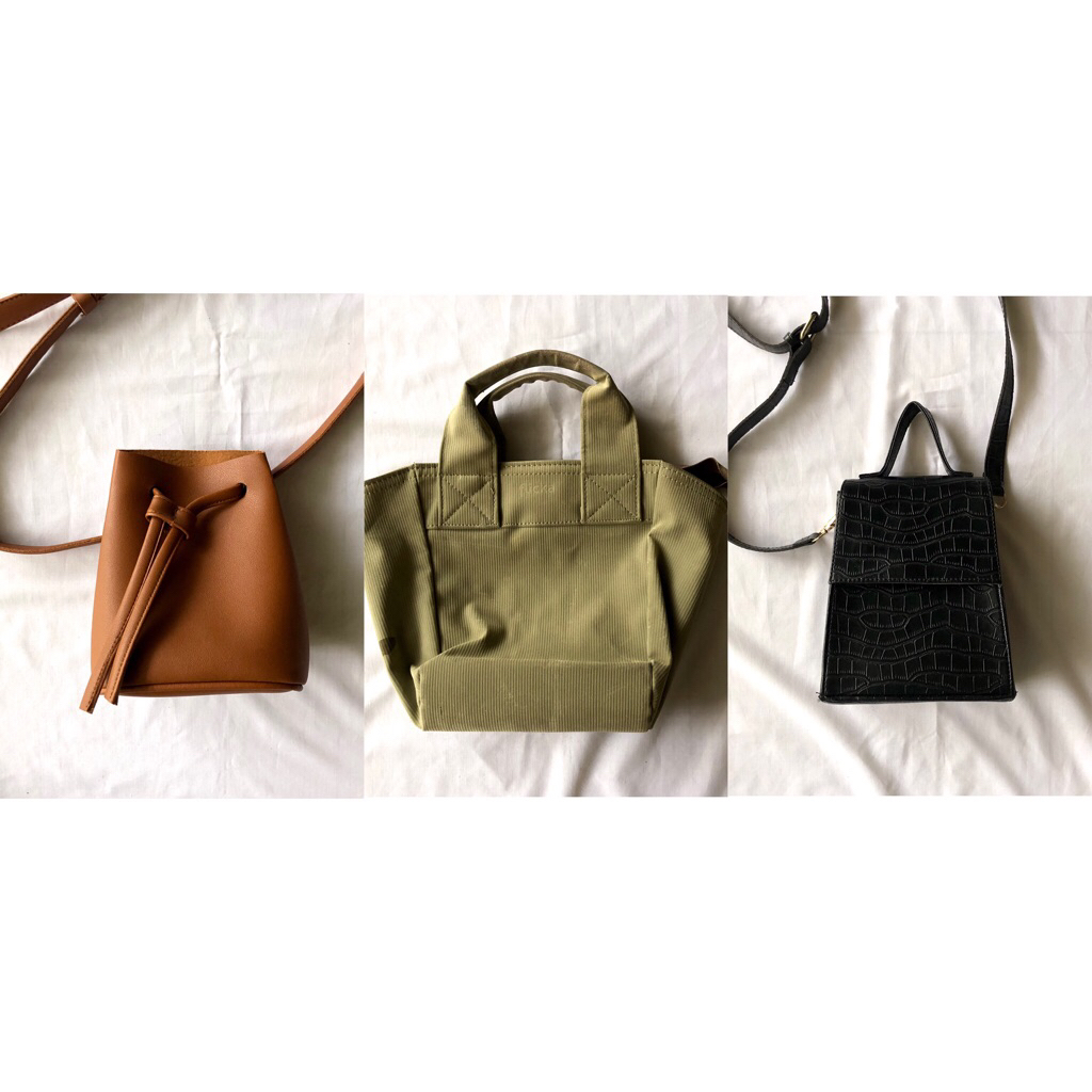 Tas Sling Bag, Hand Bag, Shoulder Bag Small | Preloved Tas Selempang Kecil, Bahan Corduroy, Croco, K