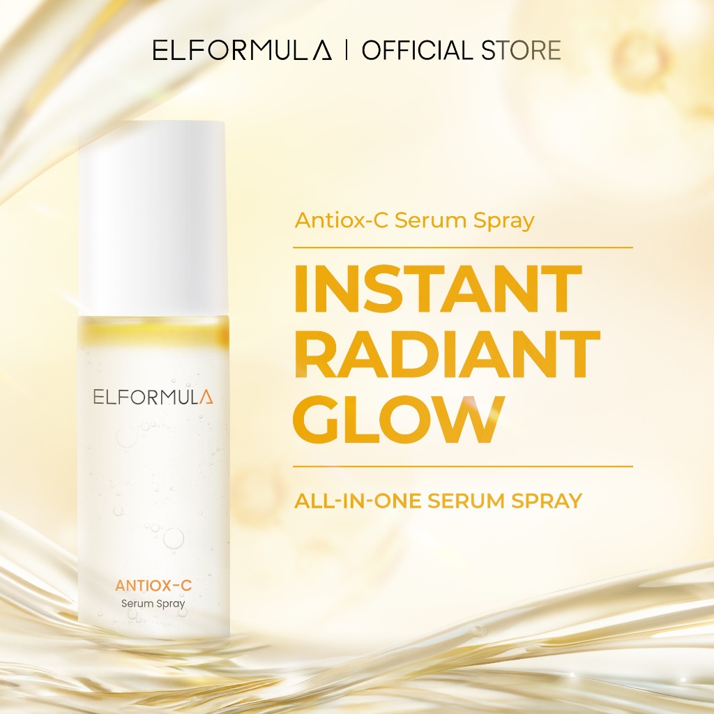 ELFORMULA Antiox-C Serum Spray - Spray Serum Kaya Vitamin & Fase Minyak Antioksidan Face Mist Primer