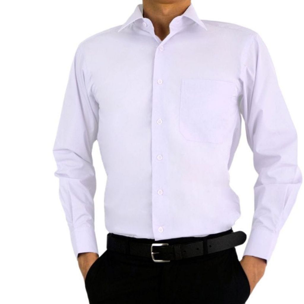 Kemeja Putih Polos | Kemeja Formal | Kemeja Putih | Polos Pria Lengan Panjang | Baju Kerja Pria