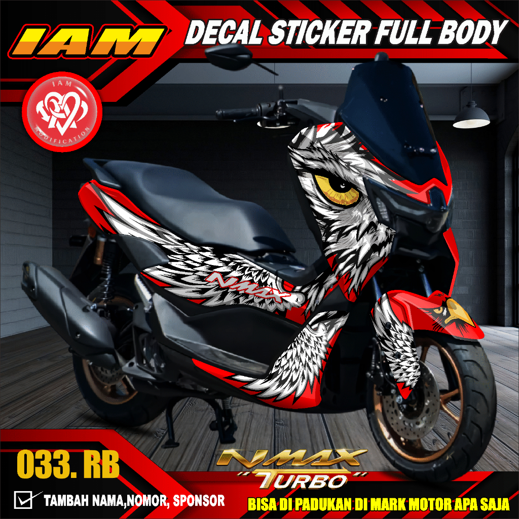 DECAL STICKER YAMAHA NMAX TURBO FULLBODY CUSTOM DESAIN ELANG - DECAL NMAX  - IAM 033 A