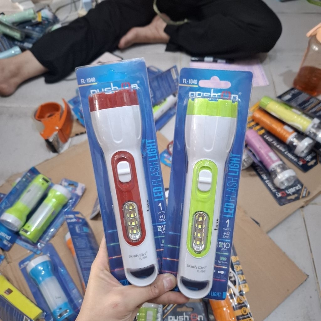SENTER KECIL CHAS PUSH ON senter dengan lampu emergency