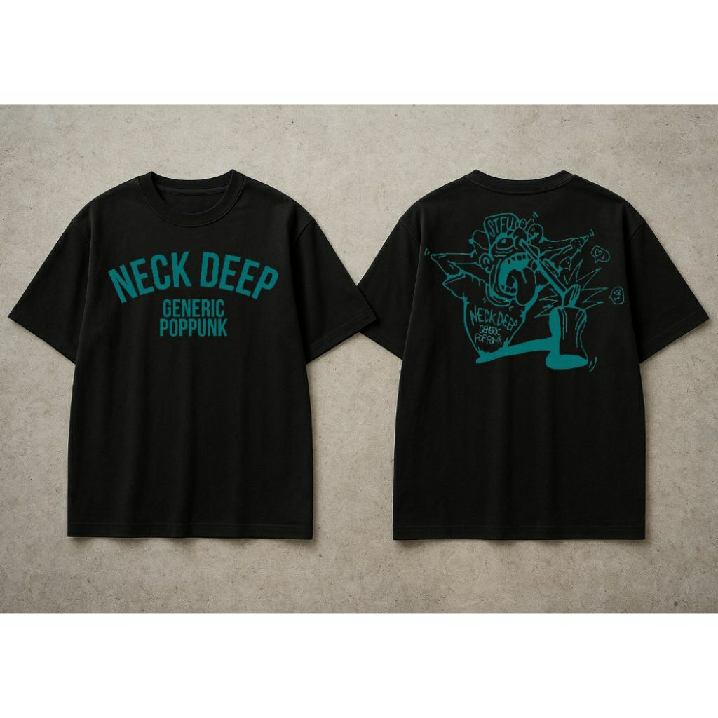 Neck Deep Generic pop punk Black T-shirt