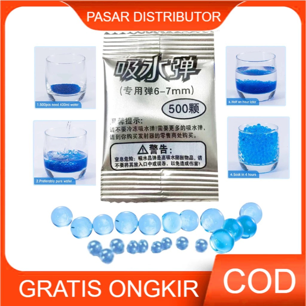 REFILL WATER BUBBLE GEL PELURU 6-7MM Mainan Peluru Hydrogel jelly refill