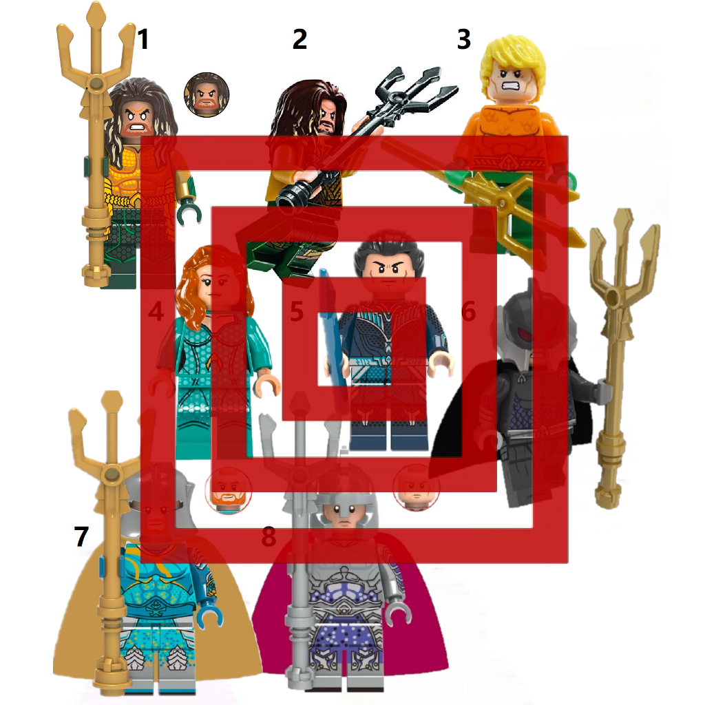 DC Justice League Aquaman Neptune Trident Arthur Action Figure Mini Minifig