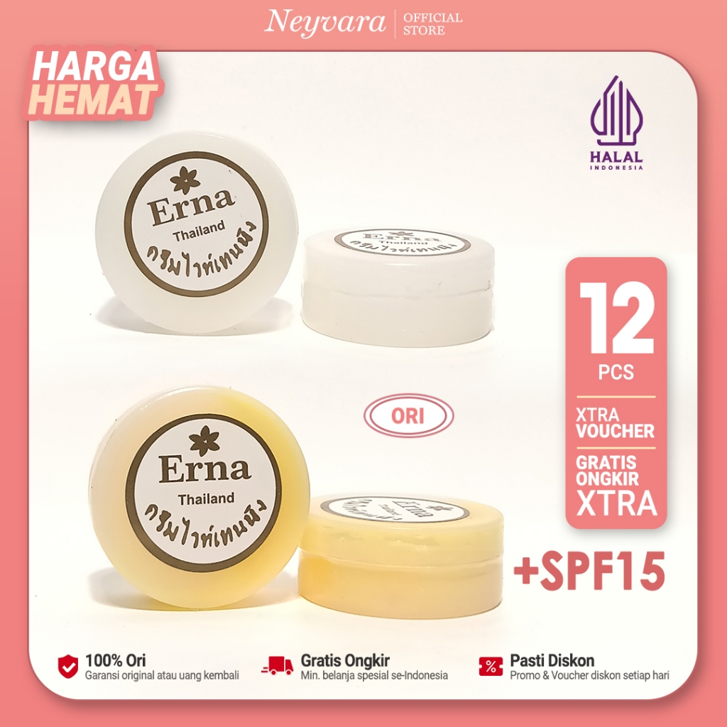(12 Pcs) Cream Erna Thailand (Siang & Malam) Original 100% BPOM