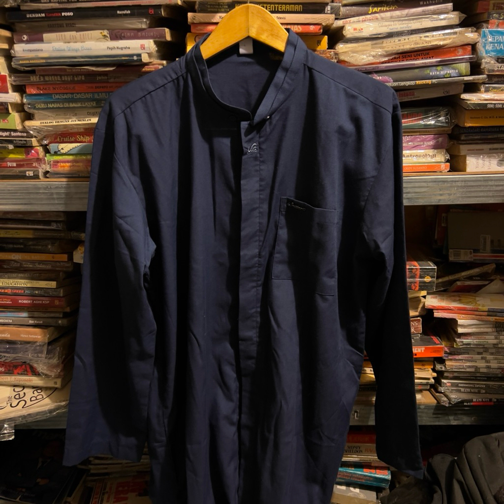 ORIGINAL Rabbani Jubah Koko Lengan Panjang Exclusive Baju Muslim Adem Biru Navy Size L