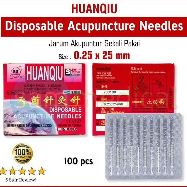 HUANQIU Jarum Akupuntur 0.25 x 25 mm Box