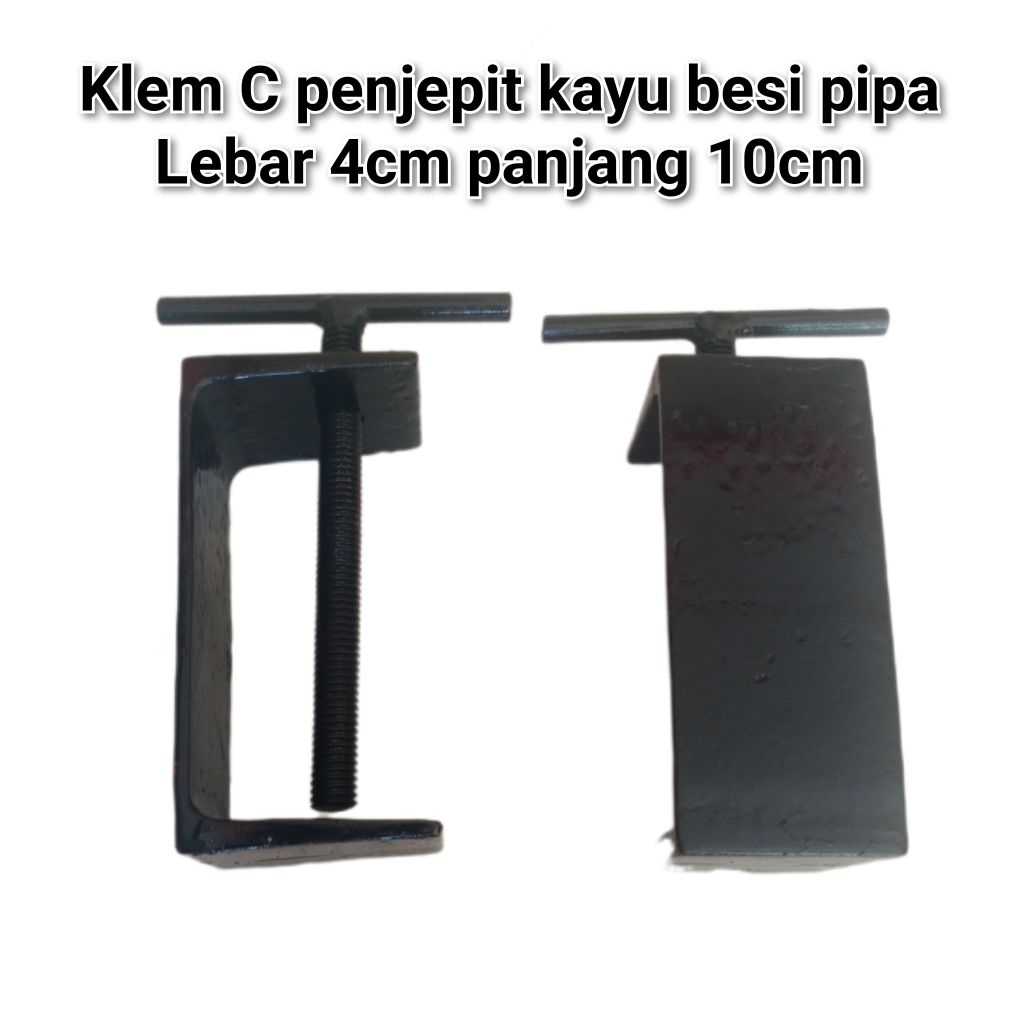 klem/cleam C catok penjepit kayu besi pipa lebar 4cm panjang 10 cm bahan besi kanal