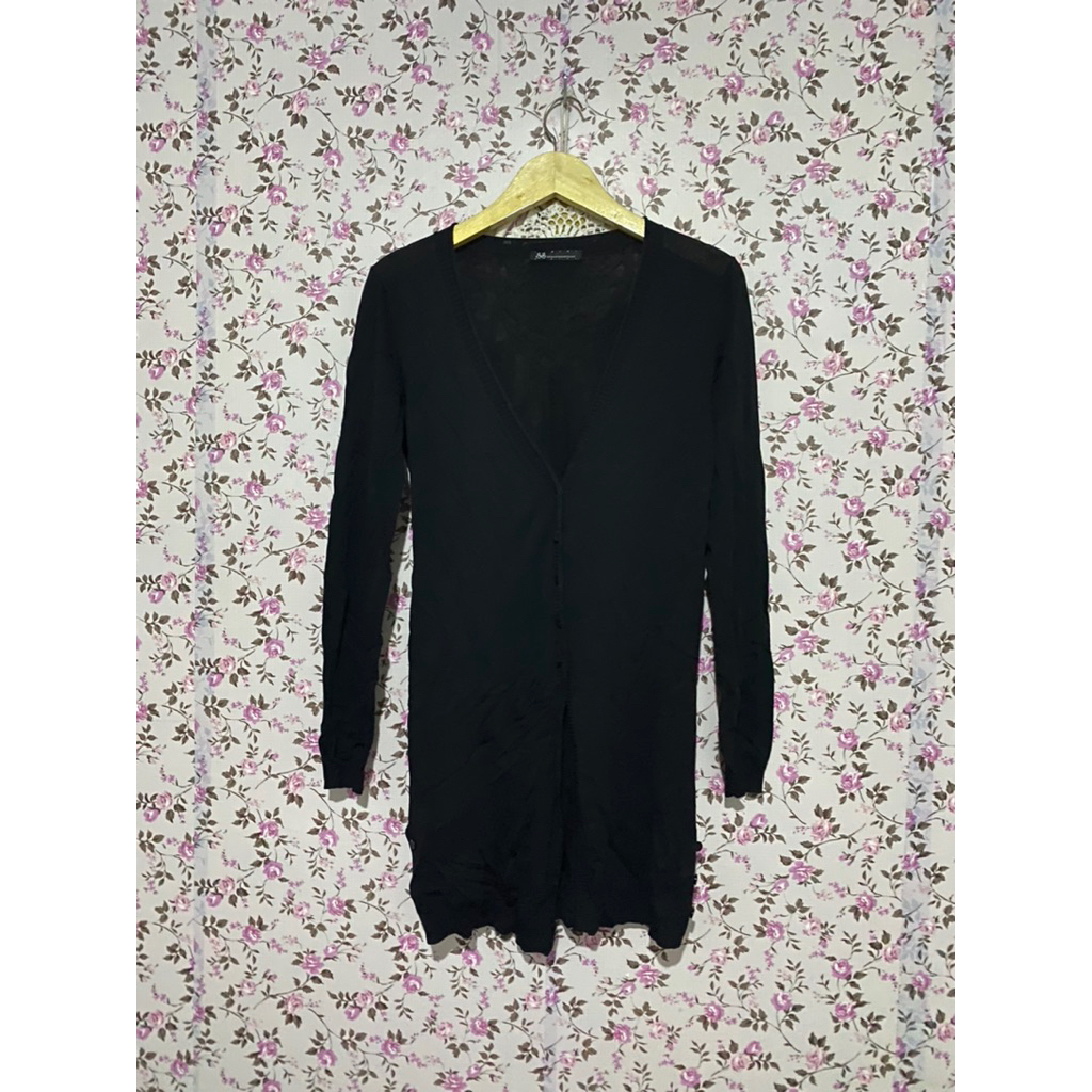 PRELOVED BY GEMBUL CARDIGAN PANJANG OUTER OOTD HIJAB CARDI PANTAI WARNA HITAM LD 90-110