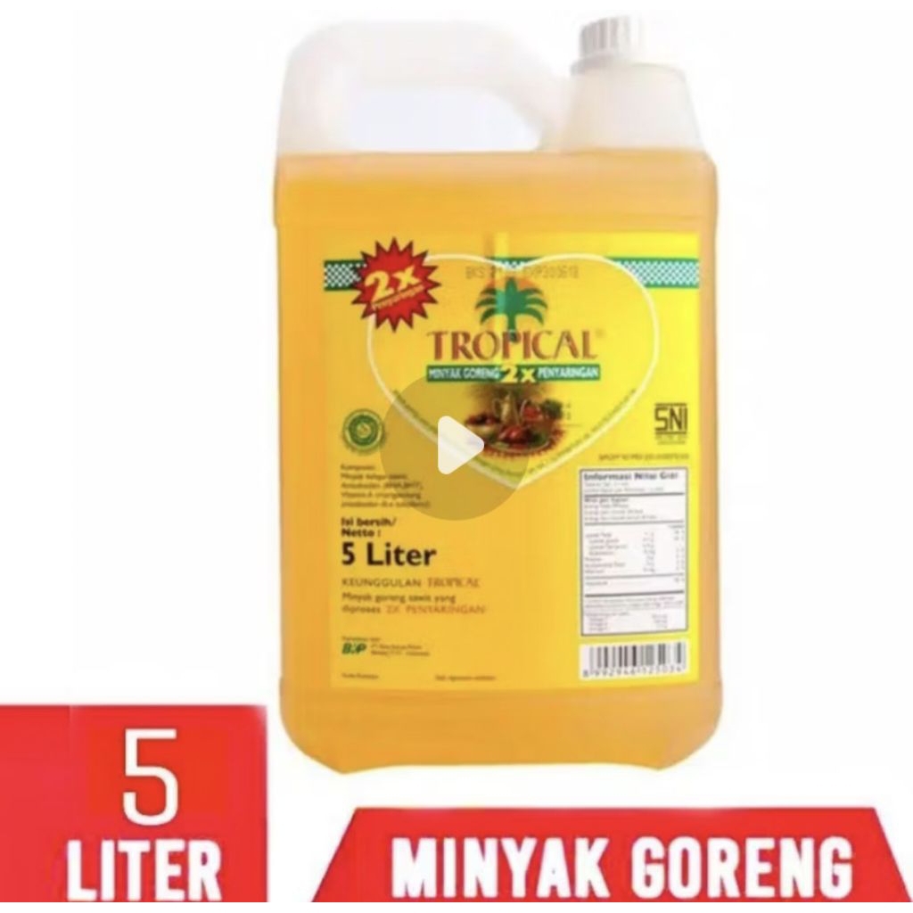 Minyak Goreng Tropical 5 Liter/5000ml