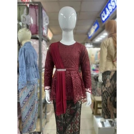 Atasan Kebaya Selendang Anak Perempuan Baju Kebaya Wisuda Kartini TK SD Kebaya Pesta Kids