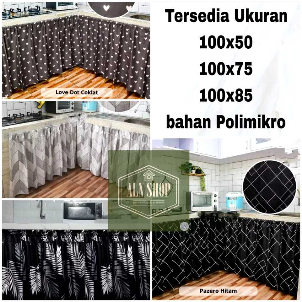 Gorden Kolong Dapur Mikrotex  Bahan Super Lembut | Tirai Wastafel Premium Custom Tinggi