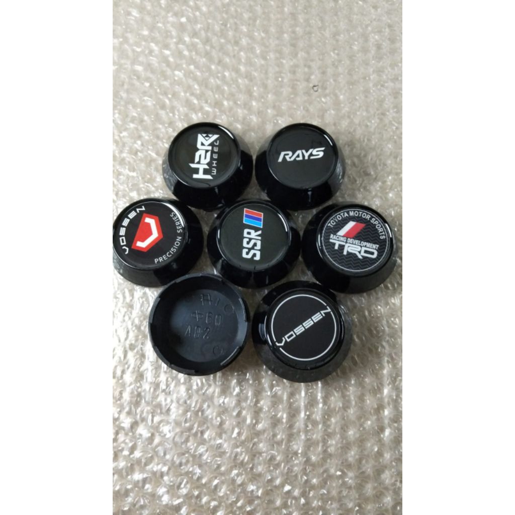 dop velg recing kerucut HZR SSR RAYS vossen TRD hitam diameter topi 6.5 cm daimeter lubang 6cm TE37 