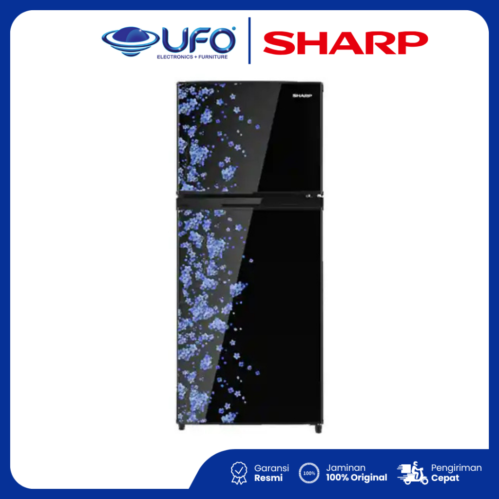 KULKAS SHARP SJ195MDSB - Kulkas 2 pintu twin ice maker