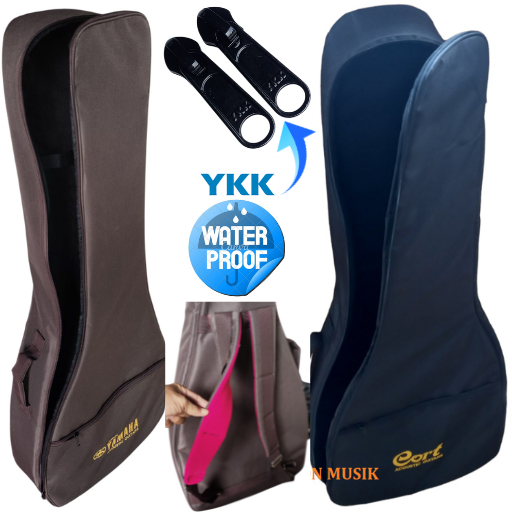 Tas Gitar Akustik Jumbo Cort  Warna Coklat Bahan Polyster Anti Air