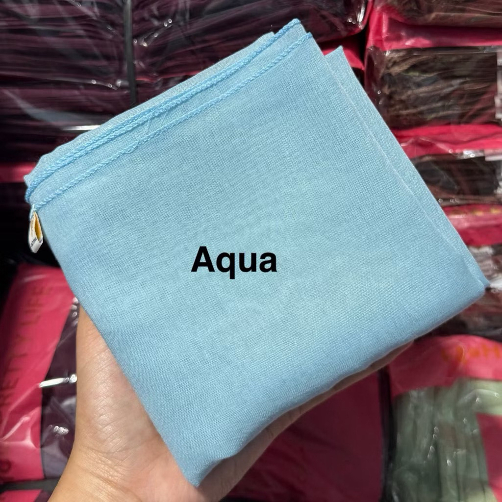 Hijab Segi Empat Paris Jadul Biru Muda / Paris Jaduk biru Aqua