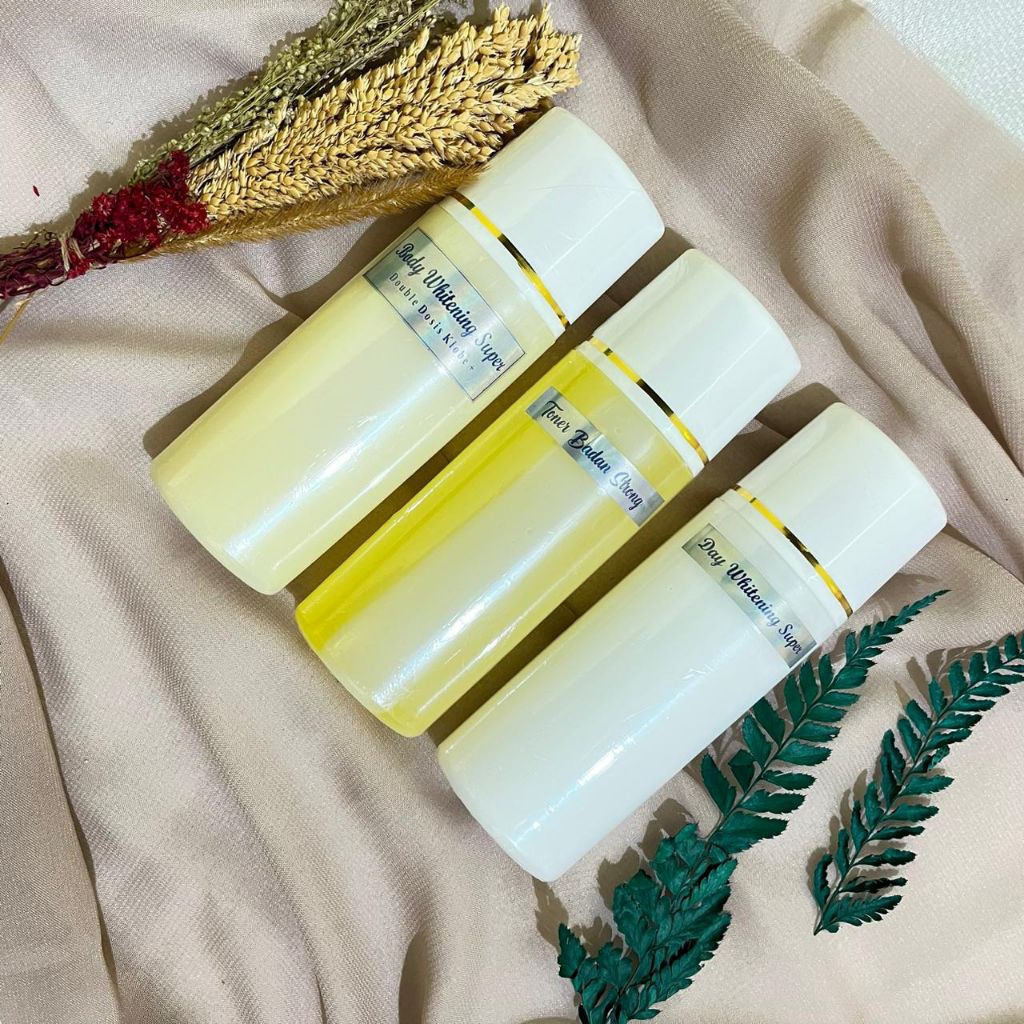 PAKET COMBO [ 3 BOTOL ] HB DOUBLE DOSIS KLOBE+ LOTION MALAM | LOTION SIANG | TONER STRONG ORIGINAL