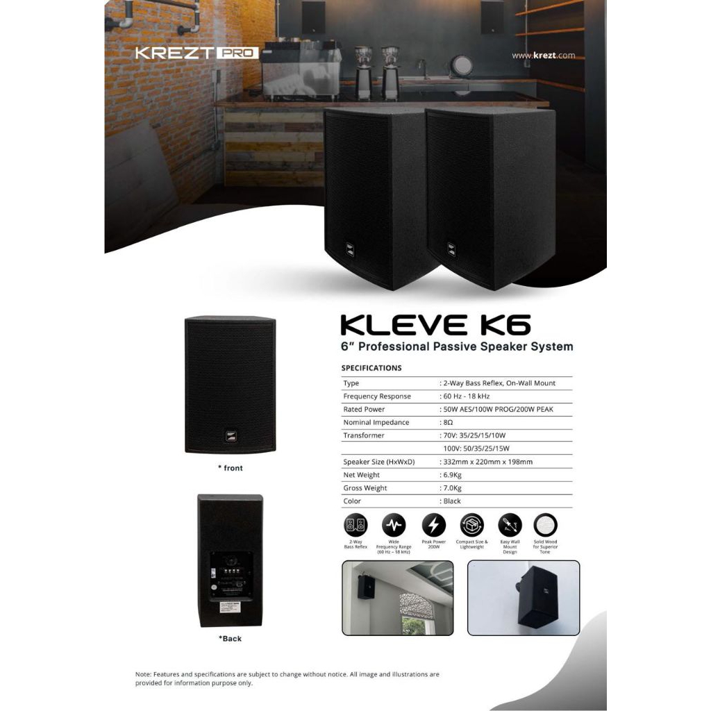 Speaker Pasif 6inch Krezt Kleve 6 Speaker pasif Krezt Kleve K 6 original satuan