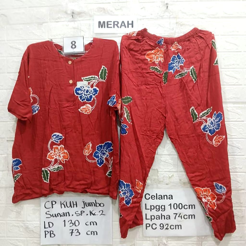 SETELAN PIYAMA BABYDOLL PENDEK CELANA PANJANG KANCING DEPAN BUSUI BATIK KENCANA UNGU ASLI PREMIUM OR