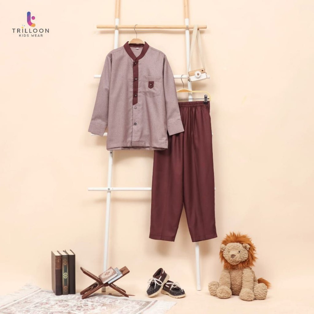 Afsheenastore Setelan Koko tangan Panjang Anak Laki Laki Set Hamka By Trilloon