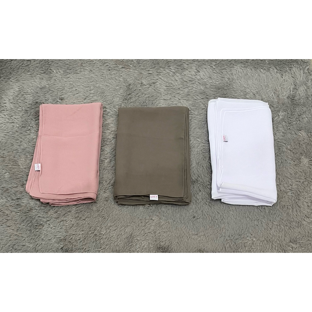 bundling lozy hijab (segi empat polly cotton)