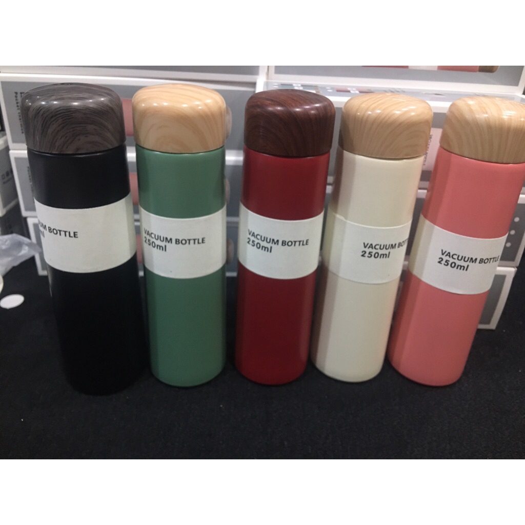 Tumbler Pocket 250ml / Tumbler stainless steel tutup kayu /Tumbler aesthetic