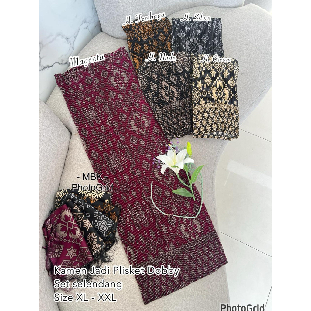 KAMEN PLISKET DOBBY SET SELENDANG