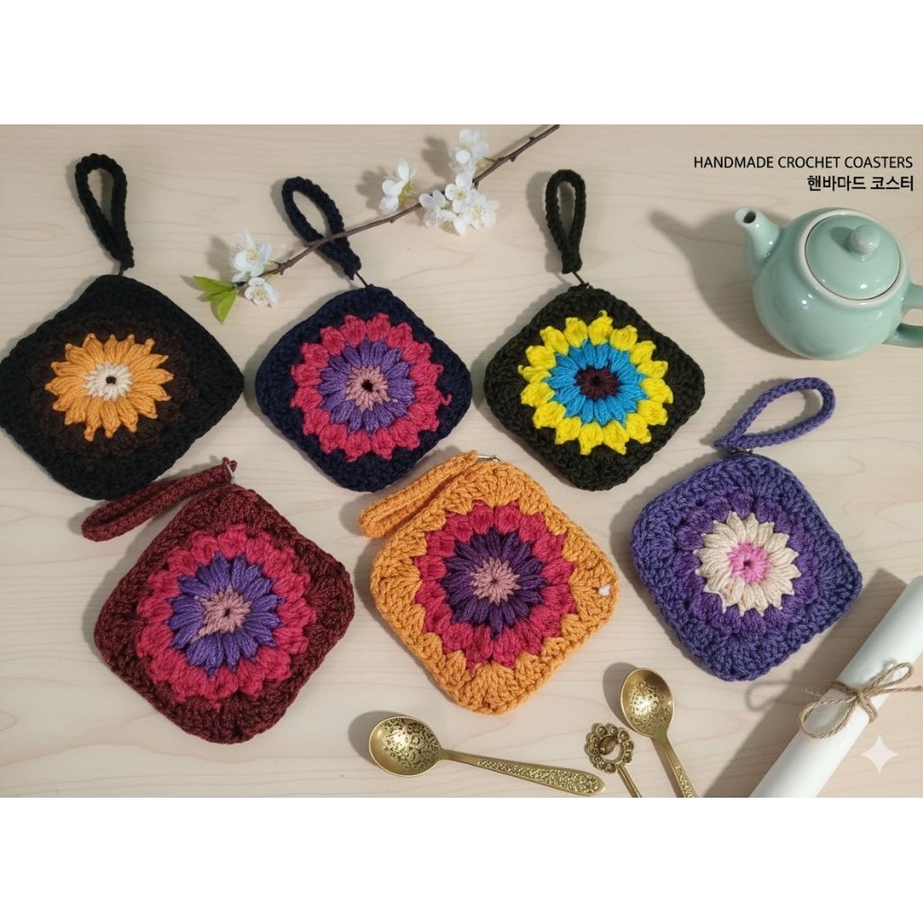 dompet rajut saku bunga cantik souvenir mahal harga murah