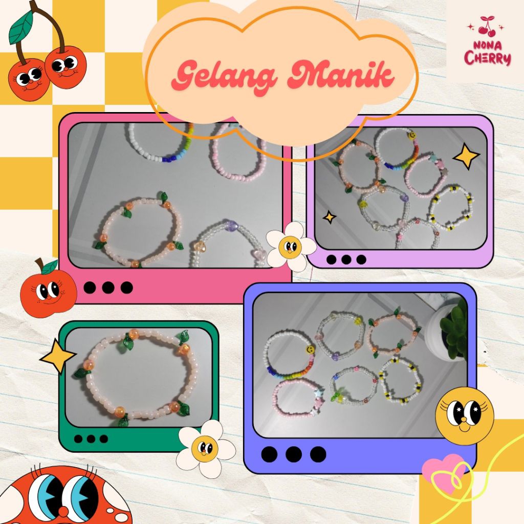Gelang Manik-Manik| Gelang Mute|Gelang Cewek|Gelang Lucu|Gelang Kado