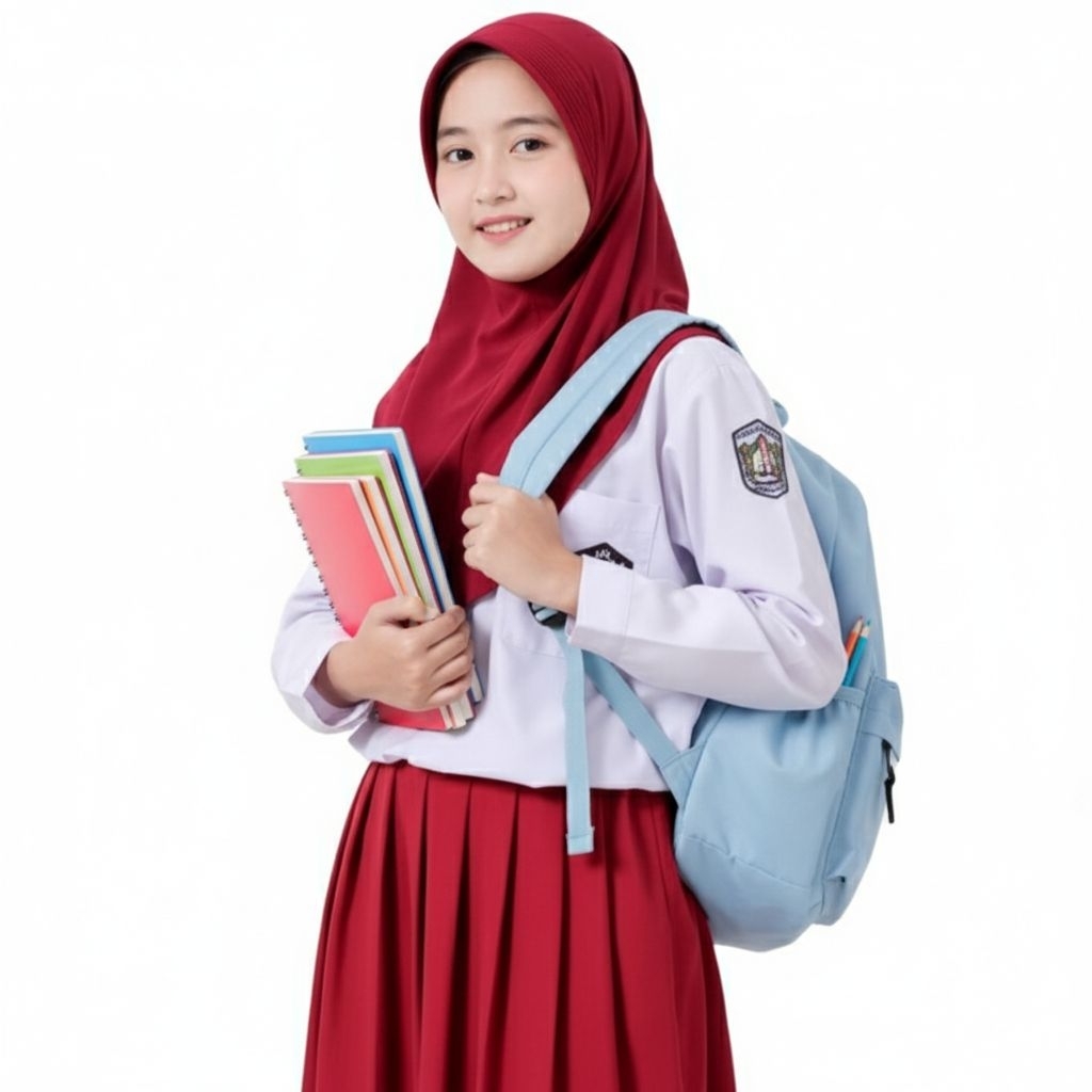 hijab bergo hamidah jilbab sekolah pinguin kerudung anak sd
