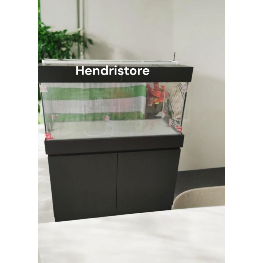 Aquarium 100cm & 120cm set cabinet (JABODETABEK) meja + tutup aquarium +filter talang