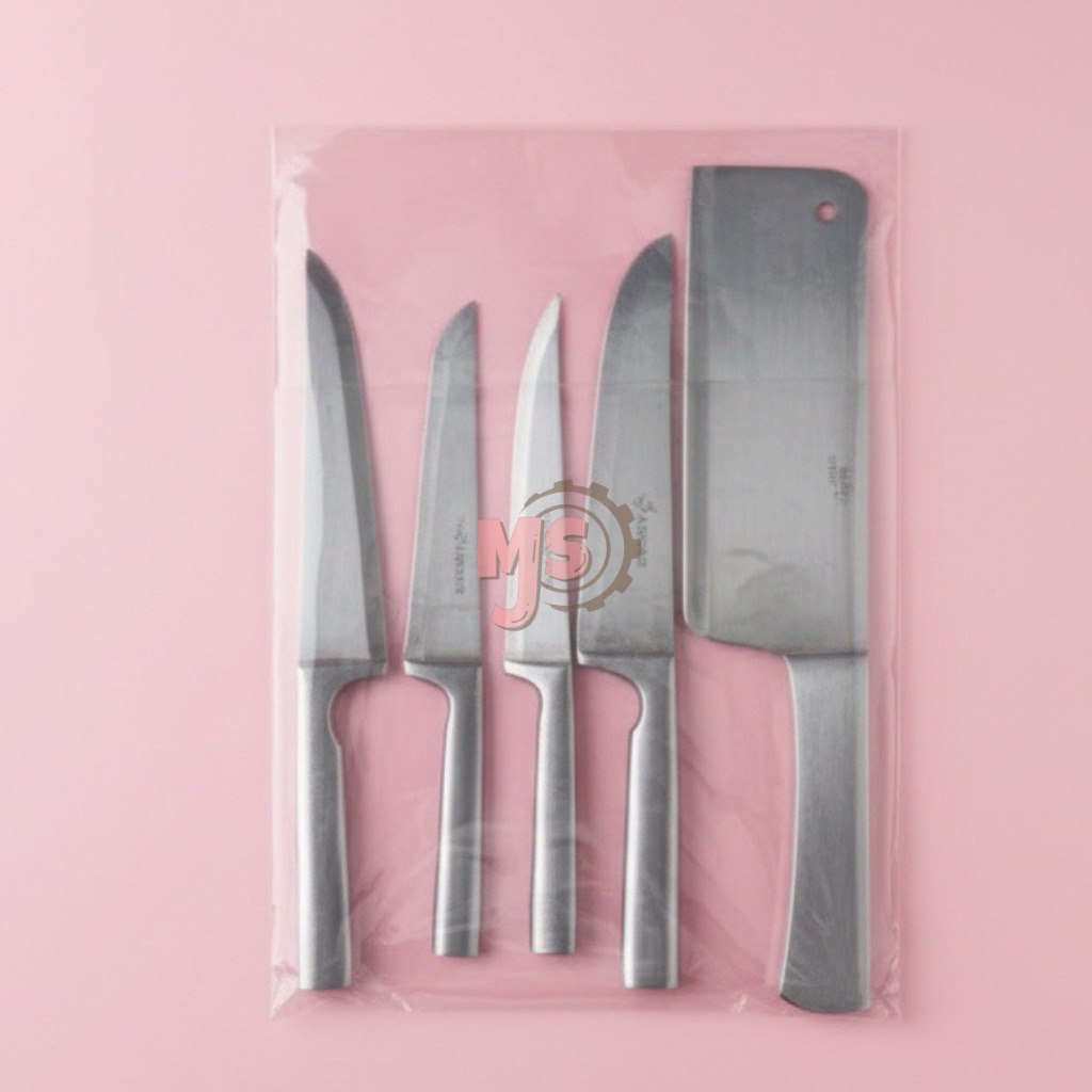Paket Pisau Set Stainlees Nium Isi 5 / Paket Pisau / Pisau Dapur / Pisau Daging / Pisau Set / Grosir