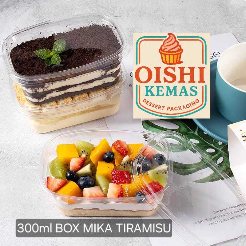 10pcs 300ml Box Tiramisu Kotak Kue Dessert Cup Mika Salad Buah