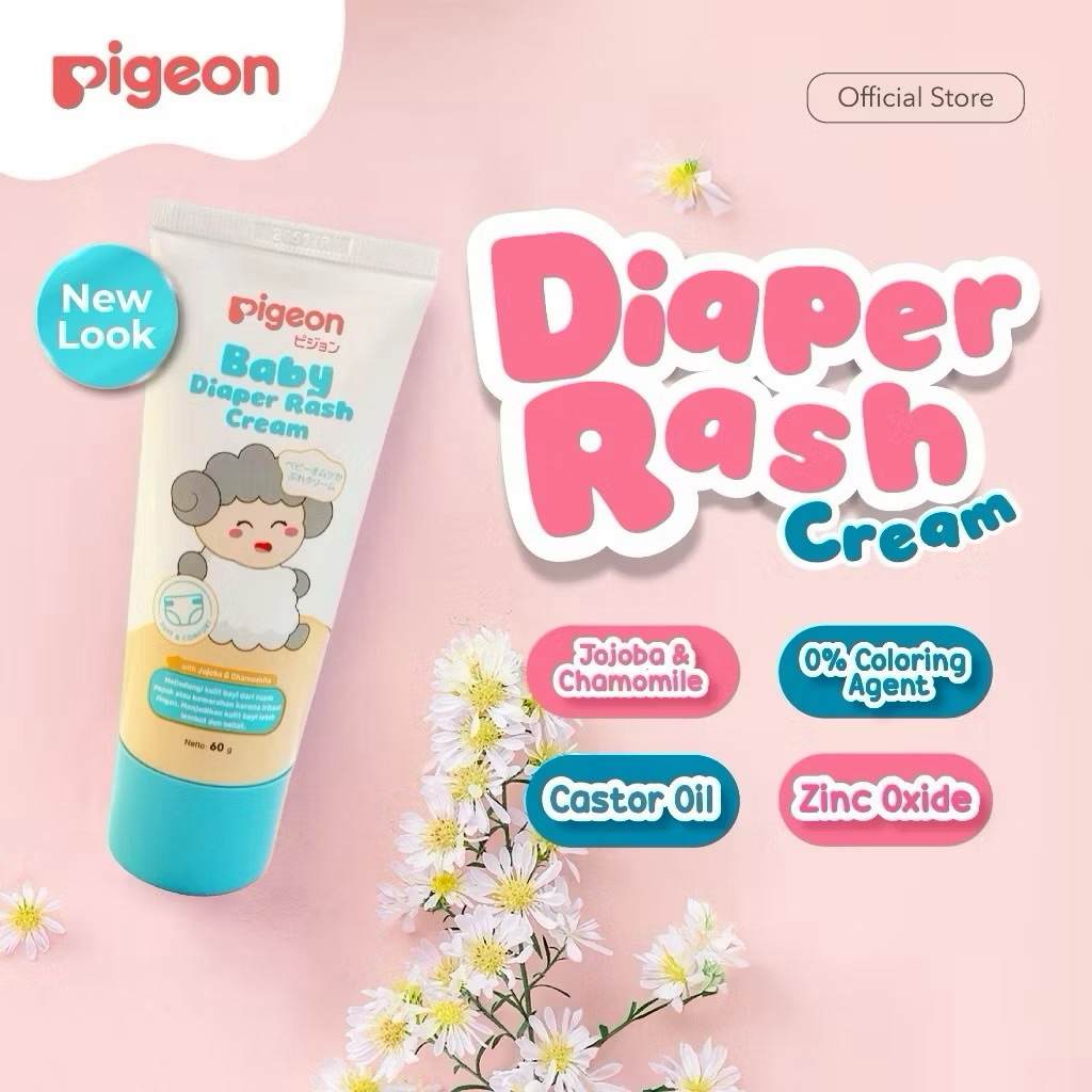 PIGEON Baby Cream 60Gr Diaper Rash Cream | Cream Bayi Ruam Popok | Salep Bayi Ruam Popok | Cegah Rua