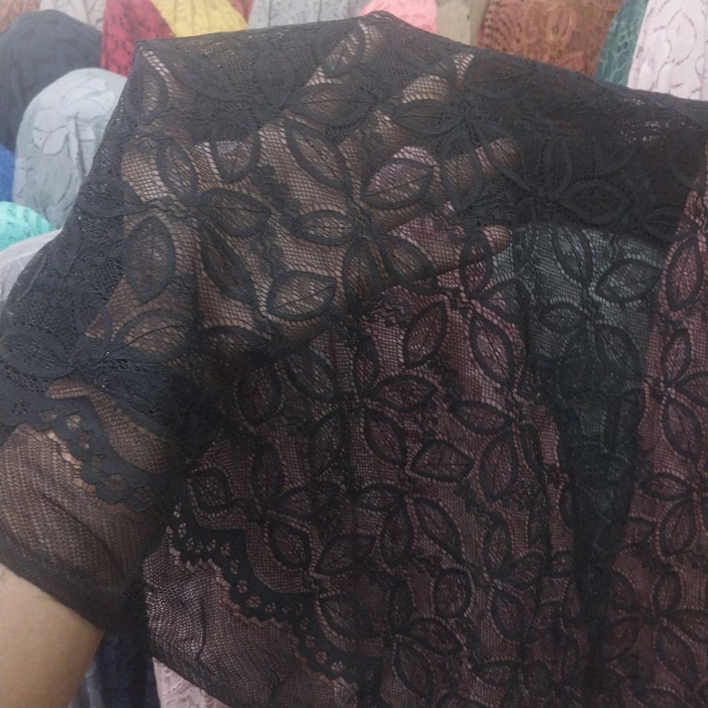 Kain bahan brukat stretch brukat kebaya melar(harga per 0,5 meter)